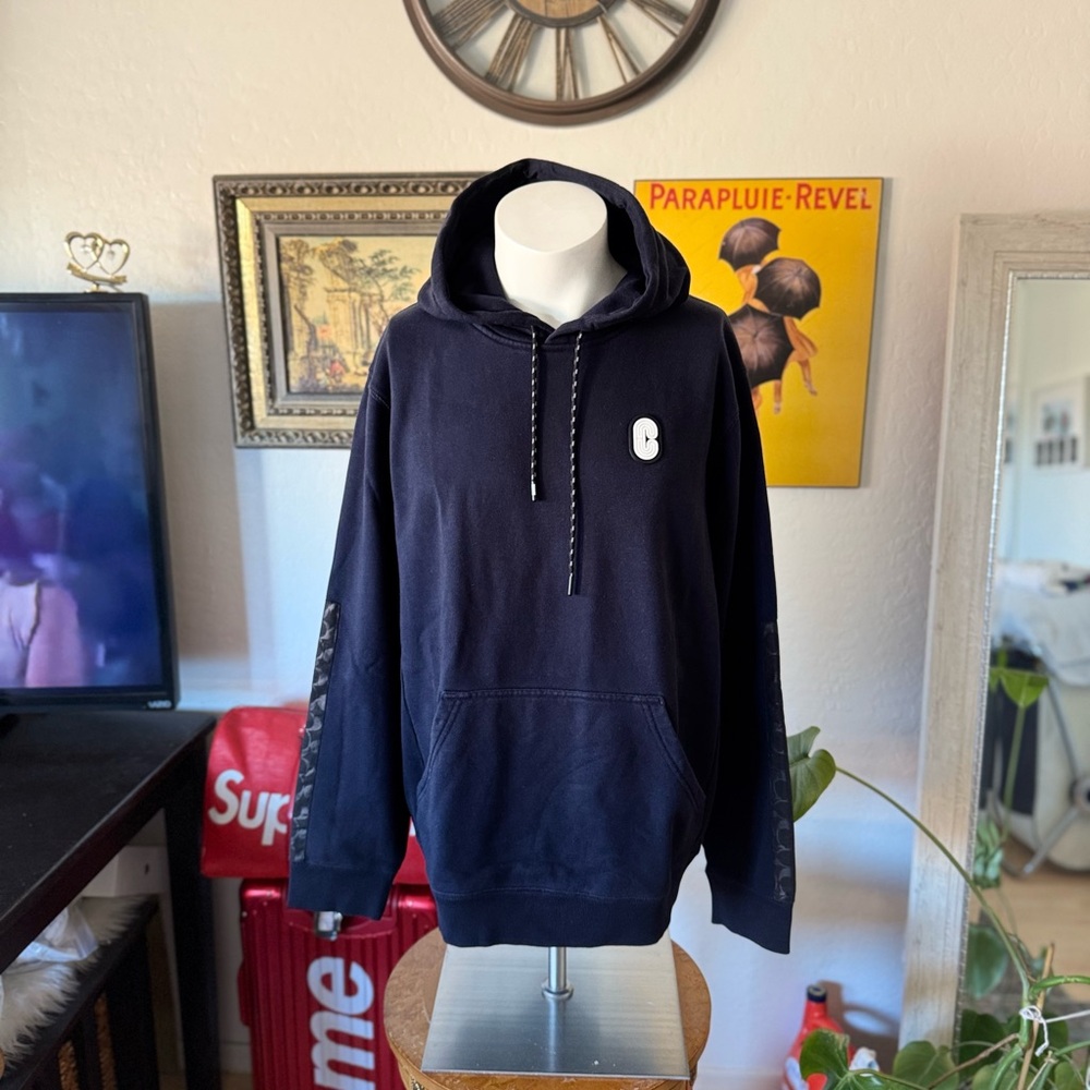 Coach Dark Blue Hoodie with Logo Patch